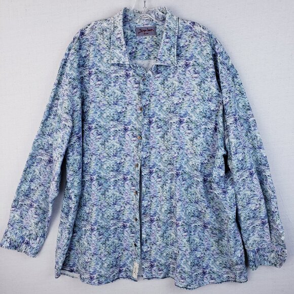 Signum Germany Button-Up Shirt Modern Fit Long Sleeve Abstract Woven size 2XL - Picture 1 of 9